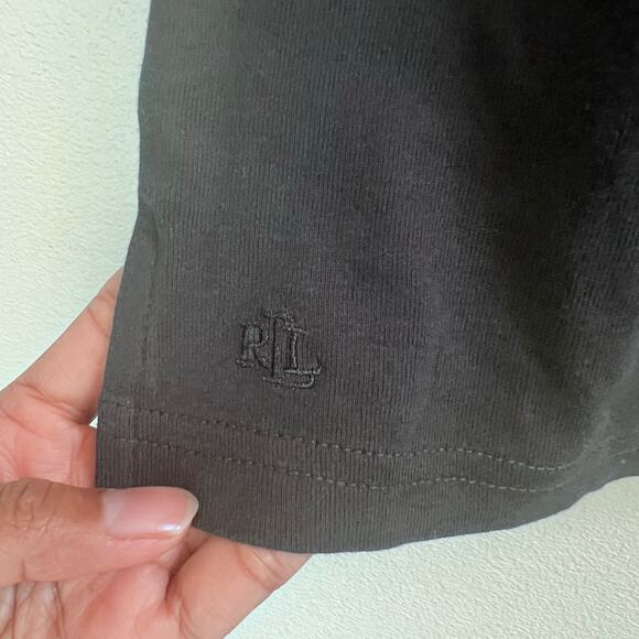Ralph Lauren Black Boatneck Cuffed Elbow Short Sleeve Top Women's Size Small - Picture 8 of 8